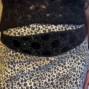 Vintage lord and taylor beaded belt/ cumberbun